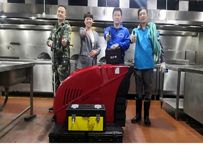 长沙县政务中心4楼厨房油烟清洗工程案例